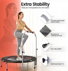 BCAN 40" Foldable Mini Trampoline with Handler Max Load 330lbs Foldable Black