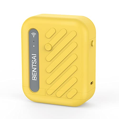 BENTSAI B10 Mini Handheld Printer Portable Printer Mini Inkjet Printer Wirless WiFi Printer with iOS/Android APP for DIY Printing Tshirt Printing QR Code Date Picture Printing  Yellow 