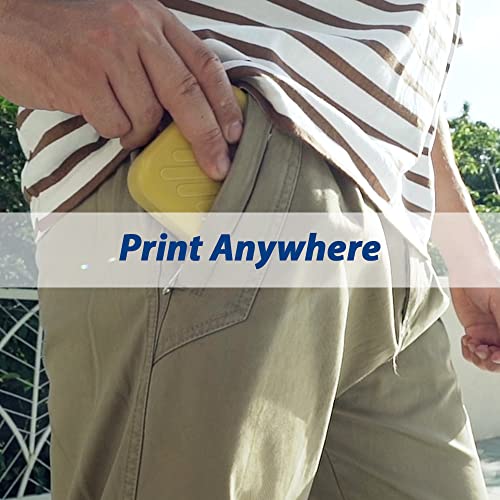 BENTSAI B10 Mini Handheld Printer Portable Printer Mini Inkjet Printer Wirless WiFi Printer with iOS/Android APP for DIY Printing Tshirt Printing QR Code Date Picture Printing  Yellow 
