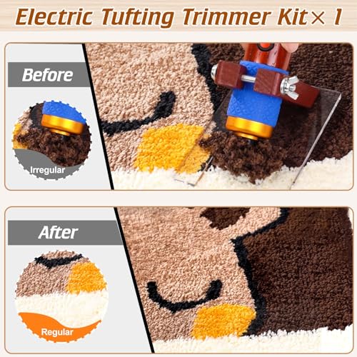 BESGEER 2025 Rug Tufting Gun Starter Kit with Frame with Trimmer   Rug Tufting with Carpet Trimmer Kit with Tufting Frame  2 in 1 Cut & Loop Pile Gun& Carpet Carving Clippers Black