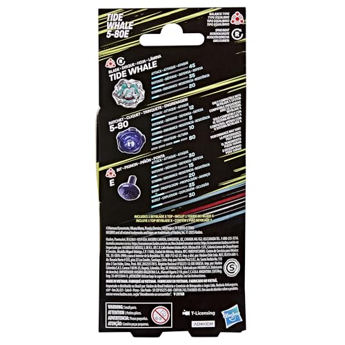 BEYBLADE X Tide Whale 5 80E Booster Pack Set with Takara Tomy Balance Type Top  Battling Tops Game Toys  Ages 8 