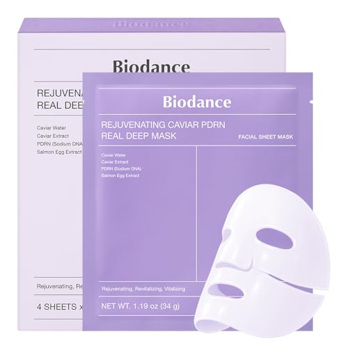 BIODANCE Bio Collagen Real Deep Mask  Hydrating Overnight Hydrogel Mask  Pore Minimizing  Elasticity  Plumping Improvement  Korean Skin Care  Valentines Day Gifts for Her   1 19oz 34g  x 4ea