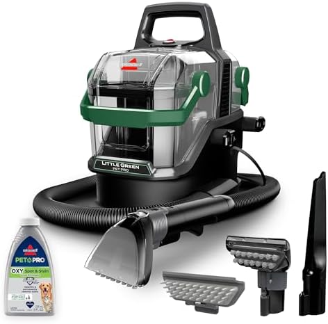 BISSELL Little Green Pet Pro Portable Carpet and Upholstery Deep Cleaner  Car/Auto Detailer with Self Cleaning Tough Stain  Pet Hair Removal  Crevice Tool  3909 