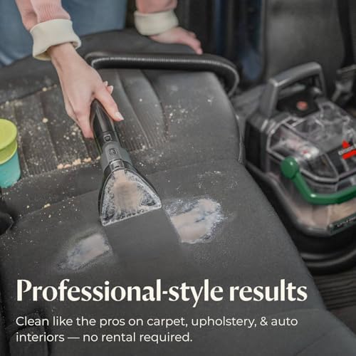 BISSELL Little Green Pet Pro Portable Carpet and Upholstery Deep Cleaner  Car/Auto Detailer with Self Cleaning Tough Stain  Pet Hair Removal  Crevice Tool  3909 