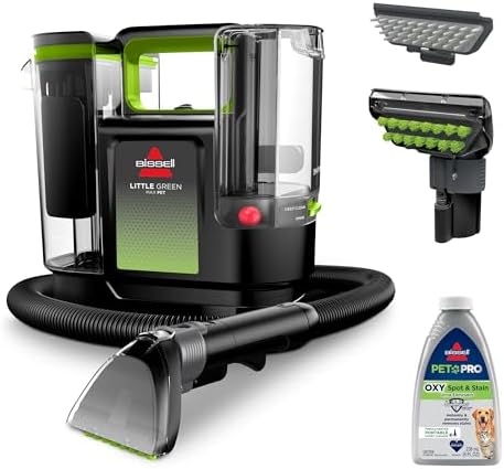 BISSELL® Little Green® Max Pet SmartMix - Limpiador portátil para alfombras y tapicería de limpieza profunda, para detalles de automóviles, con tecnología SmartMix, herramienta autolimpiante para