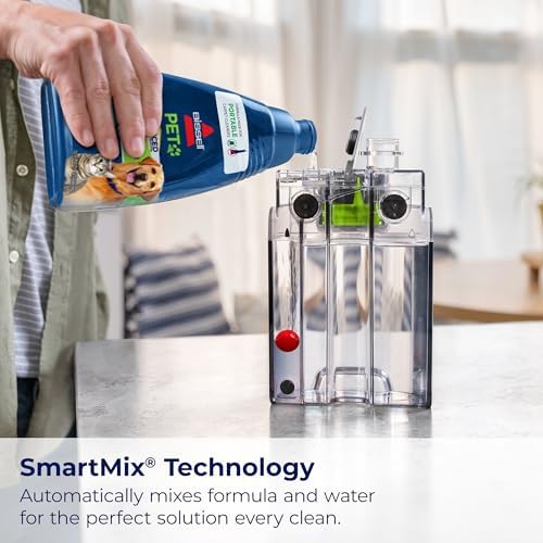 BISSELL® Little Green® Max Pet SmartMix - Limpiador portátil para alfombras y tapicería de limpieza profunda, para detalles de automóviles, con tecnología SmartMix, herramienta autolimpiante para