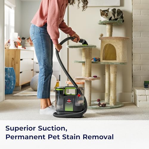 BISSELL® Little Green® Max Pet SmartMix - Limpiador portátil para alfombras y tapicería de limpieza profunda, para detalles de automóviles, con tecnología SmartMix, herramienta autolimpiante para