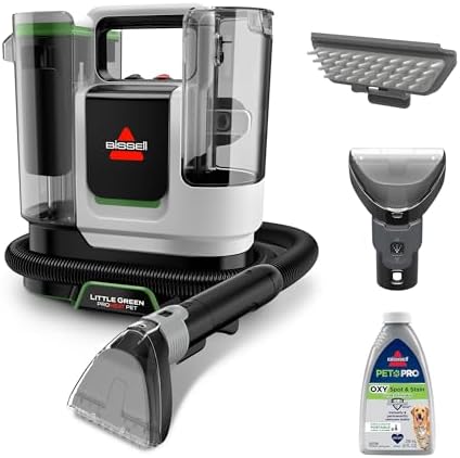 BISSELL® Little Green® Max Pet SmartMix - Limpiador portátil para alfombras y tapicería de limpieza profunda, para detalles de automóviles, con tecnología SmartMix, herramienta autolimpiante para