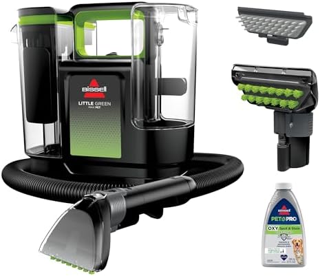 BISSELL® Little Green® Max Pet SmartMix - Limpiador portátil para alfombras y tapicería de limpieza profunda, para detalles de automóviles, con tecnología SmartMix, herramienta autolimpiante para