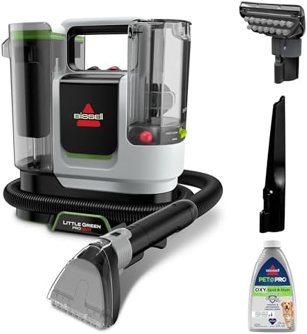 BISSELL® Little Green® Max Pet SmartMix - Limpiador portátil para alfombras y tapicería de limpieza profunda, para detalles de automóviles, con tecnología SmartMix, herramienta autolimpiante para