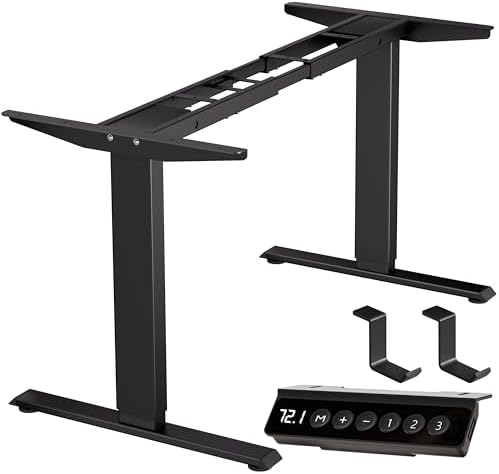 BIZUM Standing Desk Frame Dual Motor  Standing Desk Legs Up to 47 2  Computer Memory Desk Adjustable Table Legs with USB Ports for Home and Office  Black Frame Only