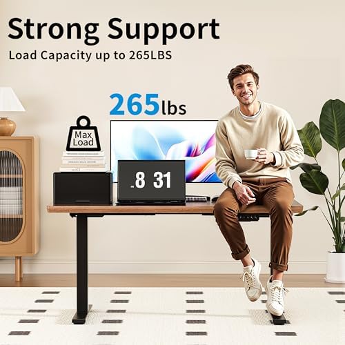 BIZUM Standing Desk Frame Dual Motor  Standing Desk Legs Up to 47 2  Computer Memory Desk Adjustable Table Legs with USB Ports for Home and Office  Black Frame Only