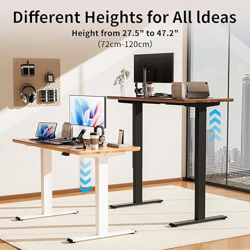 BIZUM Standing Desk Frame Dual Motor  Standing Desk Legs Up to 47 2  Computer Memory Desk Adjustable Table Legs with USB Ports for Home and Office  Black Frame Only