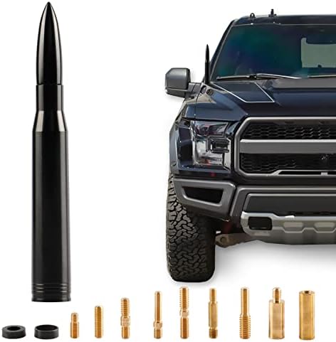 BJSIA Universal Car Truck Antenna Replacement Compatible with Ford F150 F250 F350  Dodge Ram 1500 2500 3500  Chevrolet Silverado  GMC  Heavy Duty Pickup Truck Radio Replacement Car Accessories  Black