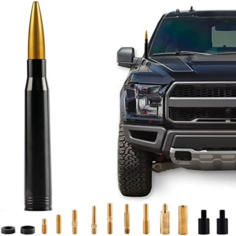BJSIA Universal Car Truck Antenna Replacement Compatible with Ford F150 F250 F350  Dodge Ram 1500 2500 3500  Chevrolet Silverado  GMC  Heavy Duty Pickup Truck Radio Replacement Car Accessories  Black