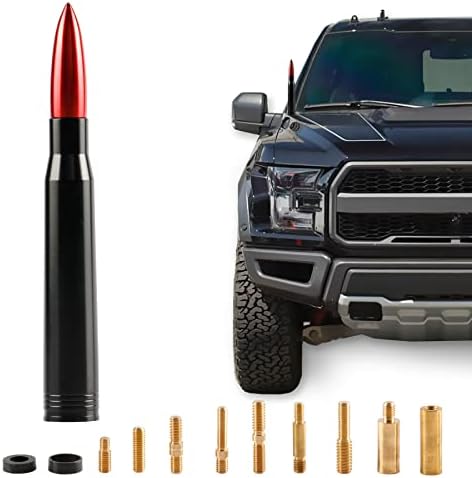 BJSIA Universal Car Truck Antenna Replacement Compatible with Ford F150 F250 F350  Dodge Ram 1500 2500 3500  Chevrolet Silverado  GMC  Heavy Duty Pickup Truck Radio Replacement Car Accessories  Black