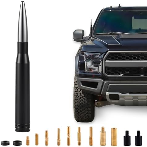 BJSIA Universal Car Truck Antenna Replacement Compatible with Ford F150 F250 F350  Dodge Ram 1500 2500 3500  Chevrolet Silverado  GMC  Heavy Duty Pickup Truck Radio Replacement Car Accessories  Black
