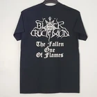 BLACK CRUCIFIXION The Fallen One of Flames L LARGE T Shirt Black Mens Band Logo