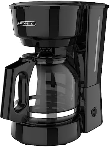 BLACK DECKER 12 Cup Coffee Maker with Easy On/Off Switch  Easy Pour  Non Drip Carafe with Removable Filter Basket  Vortex Technology  Black