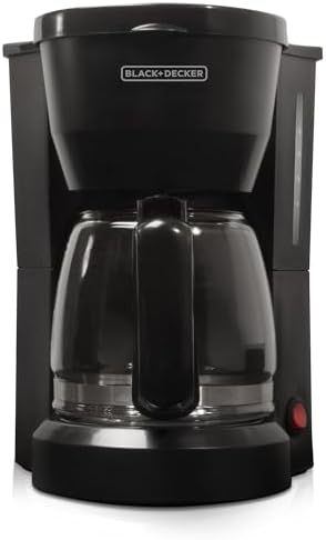 BLACK DECKER 12 Cup Coffee Maker with Easy On/Off Switch  Easy Pour  Non Drip Carafe with Removable Filter Basket  Vortex Technology  Black