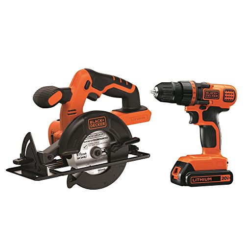 BLACK DECKER 20V MAX  POWERCONNECT Cordless Drill/Driver   Circular Saw Combo Kit  BD2KITCDDCS 
