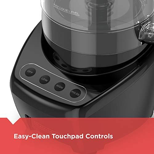 BLACK DECKER 3 in 1 Easy Assembly 8 Cup Food Processor  Stainless Steel S Blade  Easy Clean  Touchpad Controls Black