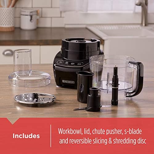 BLACK DECKER 3 in 1 Easy Assembly 8 Cup Food Processor  Stainless Steel S Blade  Easy Clean  Touchpad Controls Black