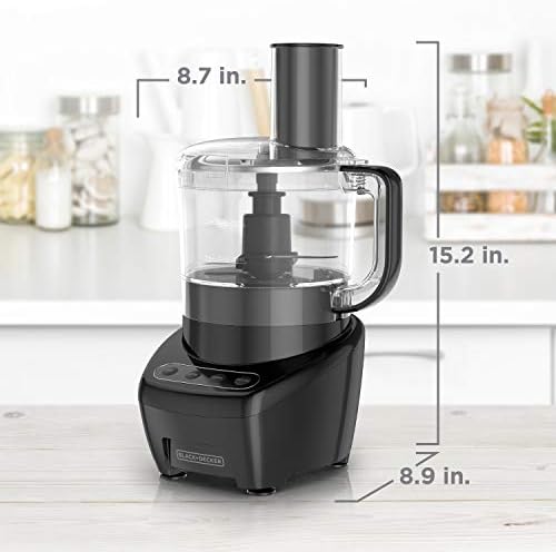 BLACK DECKER 3 in 1 Easy Assembly 8 Cup Food Processor  Stainless Steel S Blade  Easy Clean  Touchpad Controls Black
