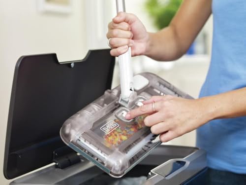 BLACK DECKER Carpet Sweeper 50 Minute Lithium Floor Sweeper  Multi Surface Use  Easy One Hand Cleaning  Self Standing  Charger Included  HFS115J10