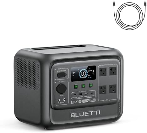 BLUETTI Elite 100 V2 Portable Power Station  1024Wh LFP Battery Backup w/ 4 1800W AC Ports  3600W Surge   35  Smaller  Fast Charge and UPS Solar Generator for Camping  Road Trip  Outages  Home Backup