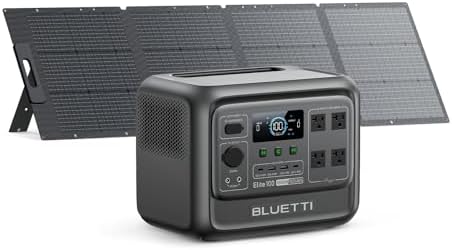 BLUETTI Elite 100 V2 Portable Power Station  1024Wh LFP Battery Backup w/ 4 1800W AC Ports  3600W Surge   35  Smaller  Fast Charge and UPS Solar Generator for Camping  Road Trip  Outages  Home Backup