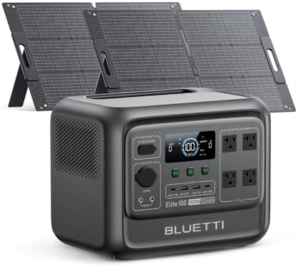 BLUETTI Elite 100 V2 Portable Power Station  1024Wh LFP Battery Backup w/ 4 1800W AC Ports  3600W Surge   35  Smaller  Fast Charge and UPS Solar Generator for Camping  Road Trip  Outages  Home Backup