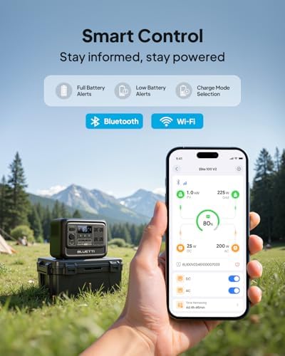 BLUETTI Elite 100 V2 Portable Power Station  1024Wh LFP Battery Backup w/ 4 1800W AC Ports  3600W Surge   35  Smaller  Fast Charge and UPS Solar Generator for Camping  Road Trip  Outages  Home Backup