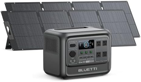 BLUETTI Elite 100 V2 Portable Power Station  1024Wh LFP Battery Backup w/ 4 1800W AC Ports  3600W Surge   35  Smaller  Fast Charge and UPS Solar Generator for Camping  Road Trip  Outages  Home Backup