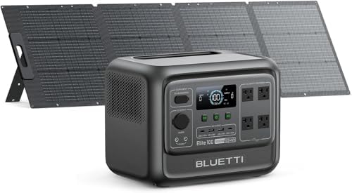 BLUETTI Elite 100 V2 Portable Power Station  1024Wh LFP Battery Backup w/ 4 1800W AC Ports  3600W Surge   35  Smaller  Fast Charge and UPS Solar Generator for Camping  Road Trip  Outages  Home Backup