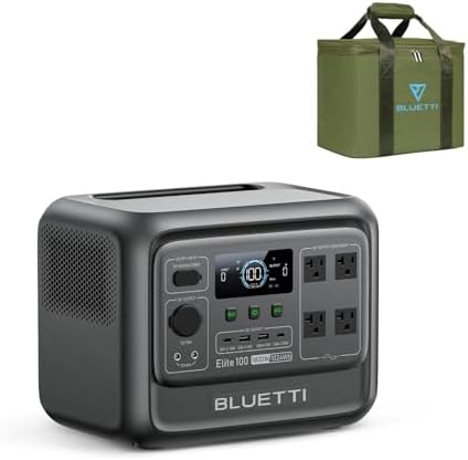 BLUETTI Elite 100 V2 Portable Power Station  1024Wh LFP Battery Backup w/ 4 1800W AC Ports  3600W Surge   35  Smaller  Fast Charge and UPS Solar Generator for Camping  Road Trip  Outages  Home Backup