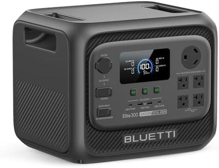 BLUETTI Elite 300 Portable Power Station  3014Wh LiFePO4 Battery Backup for Home Power Outage  2400W Solar Generator  4800W Surge   3kWh Compact Home Backup & RV Power with TT 30 RV Port & 12V/30A DC