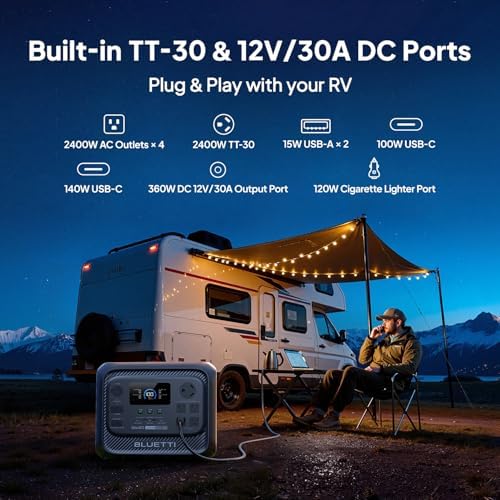 BLUETTI Elite 300 Portable Power Station  3014Wh LiFePO4 Battery Backup for Home Power Outage  2400W Solar Generator  4800W Surge   3kWh Compact Home Backup & RV Power with TT 30 RV Port & 12V/30A DC