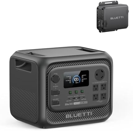 BLUETTI Elite 300 Portable Power Station  3014Wh LiFePO4 Battery Backup for Home Power Outage  2400W Solar Generator  4800W Surge   3kWh Compact Home Backup & RV Power with TT 30 RV Port & 12V/30A DC