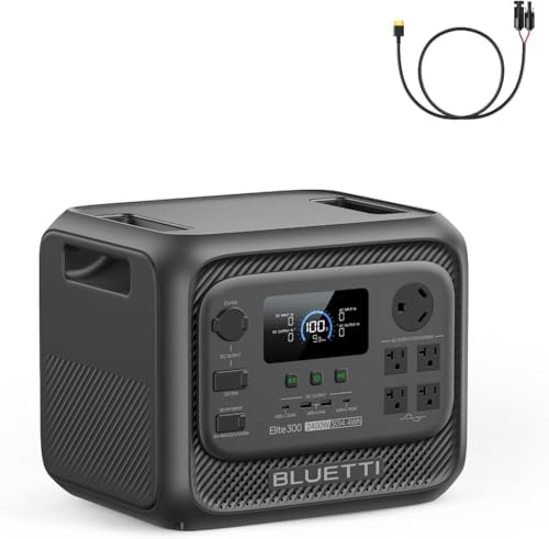 BLUETTI Elite 300 Solar Generator with 350W Solar Panel  Ship Separately   3014 4Wh LFP Battery Backup with 2400W AC Outlets  4800W Surge   3kWh Compact Power Station for Home Backup  Camping & RV Use