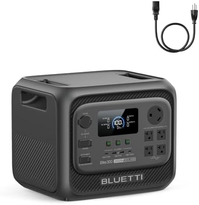 BLUETTI Elite 300 Solar Generator with 350W Solar Panel  Ship Separately   3014 4Wh LFP Battery Backup with 2400W AC Outlets  4800W Surge   3kWh Compact Power Station for Home Backup  Camping & RV Use