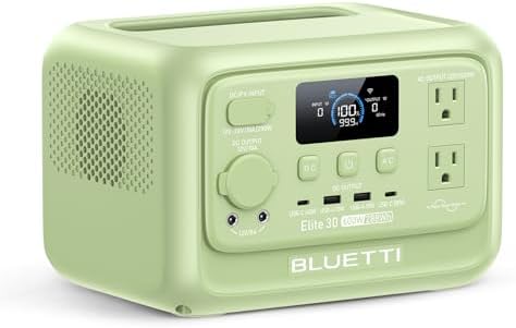 BLUETTI Elite 30 V2 Portable Power Station  288Wh LiFePO4 Battery with 600W AC Outlet  Power Lifting 1500W   Fast Charge Solar Generator  UPS Backup Power for Camping  Road Tours  Outage  Adventure