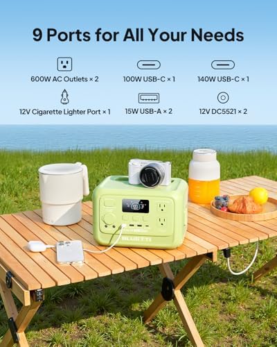BLUETTI Elite 30 V2 Portable Power Station  288Wh LiFePO4 Battery with 600W AC Outlet  Power Lifting 1500W   Fast Charge Solar Generator  UPS Backup Power for Camping  Road Tours  Outage  Adventure