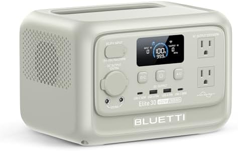 BLUETTI Elite 30 V2 Portable Power Station  288Wh LiFePO4 Battery with 600W AC Outlet  Power Lifting 1500W   Fast Charge Solar Generator  UPS Backup Power for Camping  Road Tours  Outage  Adventure