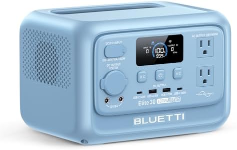 BLUETTI Elite 30 V2 Portable Power Station  288Wh LiFePO4 Battery with 600W AC Outlet  Power Lifting 1500W   Fast Charge Solar Generator  UPS Backup Power for Camping  Road Tours  Outage  Adventure