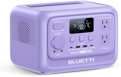 BLUETTI Elite 30 V2 Portable Power Station  288Wh LiFePO4 Battery with 600W AC Outlet  Power Lifting 1500W   Fast Charge Solar Generator  UPS Backup Power for Camping  Road Tours  Outage  Adventure