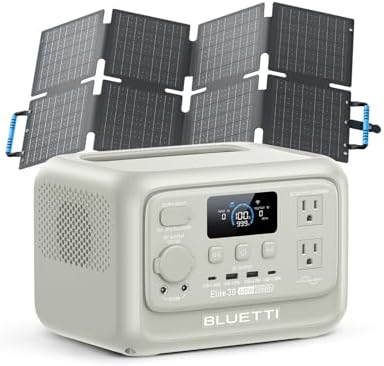 BLUETTI Elite 30 V2 Portable Power Station  288Wh LiFePO4 Battery with 600W AC Outlet  Power Lifting 1500W   Fast Charge Solar Generator  UPS Backup Power for Camping  Road Tours  Outage  Adventure