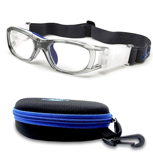 BLUE CUT Safety Basketball Goggles For Kids for Outdoor Sports Activities Anti Fog Replaceable to Prescription Lenses