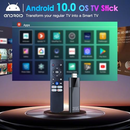 BL Android TV Stick 4K  2025 Android TV Stick 10 0 2GB RAM 16GB ROM  Tv Stick 4K Ultra HD H313 CPU Supports 2 4G/5G Wi Fi Bluetooth 5 0 USB HDR10 with Bluetooth Voice Remote Control
