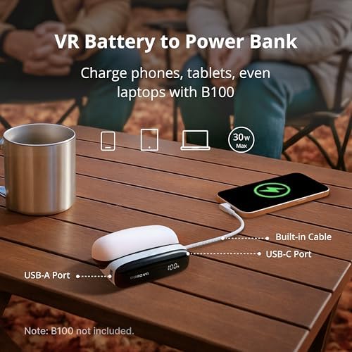 BOBOVR PD100 Combo 10000mAh Portable Power Bank  30W PD Laptop Charger Compatible with MacBook Pro/Air  iPhone 17/16/15  Hot Swappable External Battery for Unlimited Power